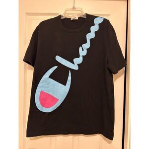 Champion Vintage Neon Logo Two Sided Graphic mens Tshirt